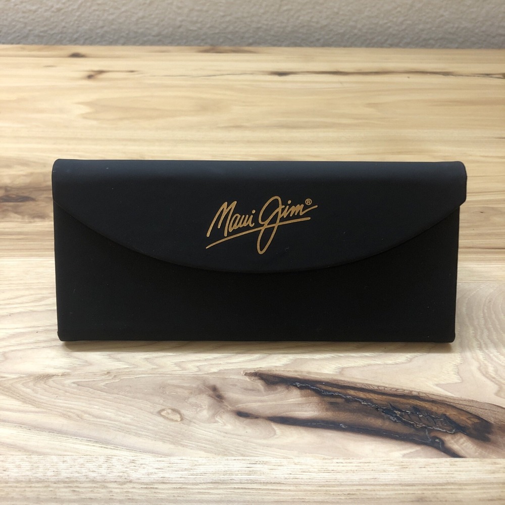 MAUI JIM Sunglass Case Black Tri Fold Felt Lined Magnet Front Closure Case Only
